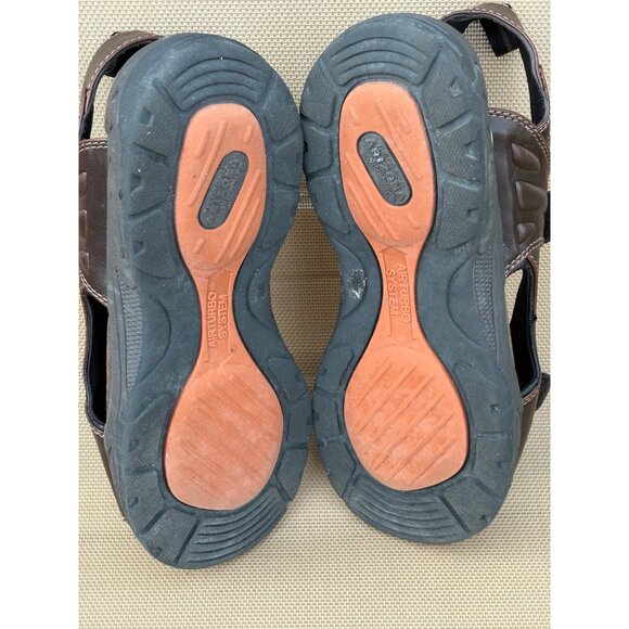 MENS FISHERMAN OPEN TOE HOOK&LOOP CASUAL-OUTDOOR SANDALS BROWN 10 COMFORT - Picture 7 of 11